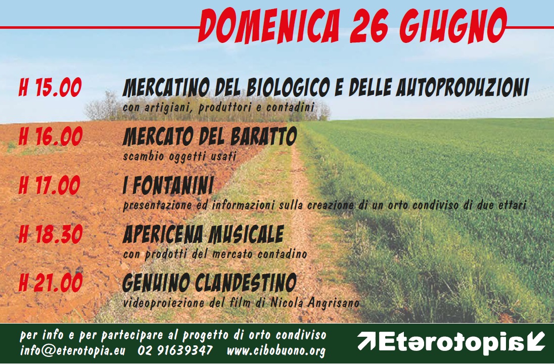 Domenica 26 Giugno— Mercato contadino, Baratto, Fontanini