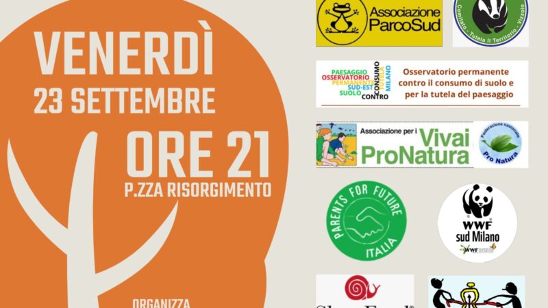 Venerdì 23 Settembre ore 21.00,                 PRESIDIO SCIOPERO GLOBALE PER IL CLIMA               A MELEGNANO