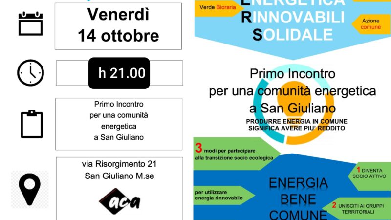 Venerdì 14 Ottobre, ore 21.00 – Primo incontro per la C.E.R.