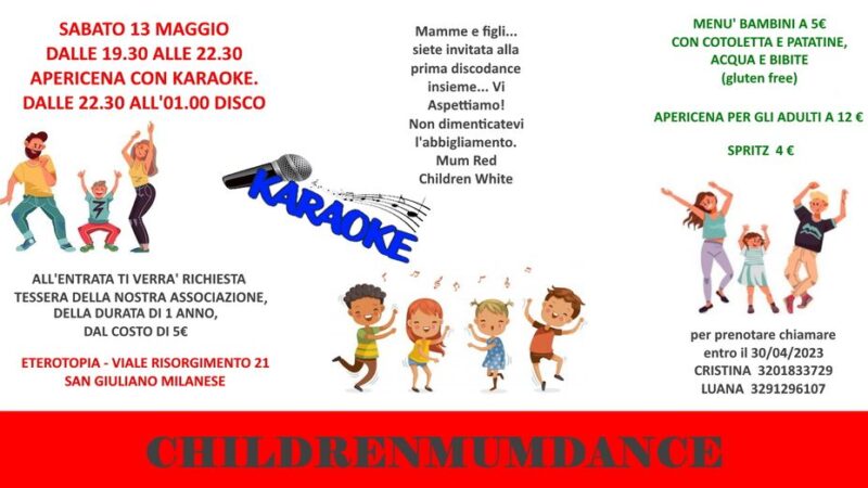 Sabato 13 Maggio – APERICENA CON KARAOKE