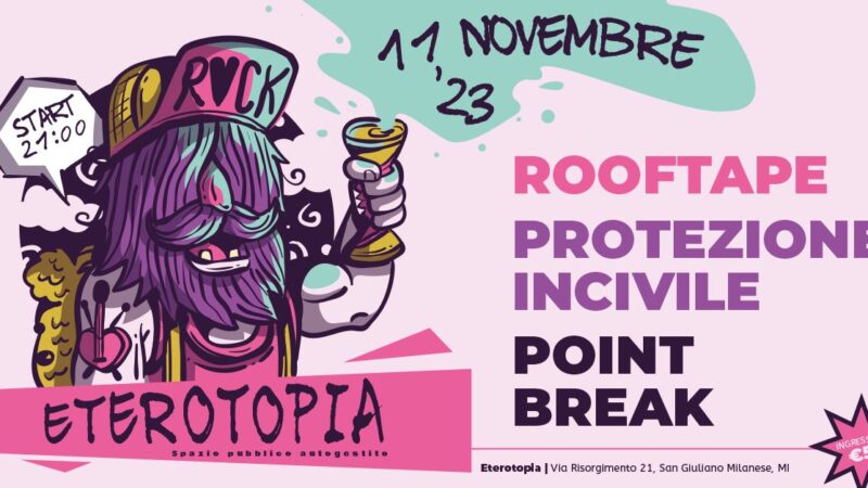 11 novembre 2023: ROOFTAPE|Protezione Incivile|POINT BREAK