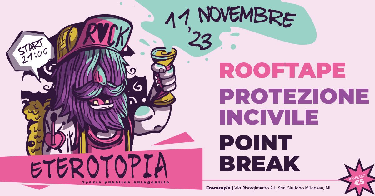 11 novembre 2023: ROOFTAPE|Protezione Incivile|POINT BREAK