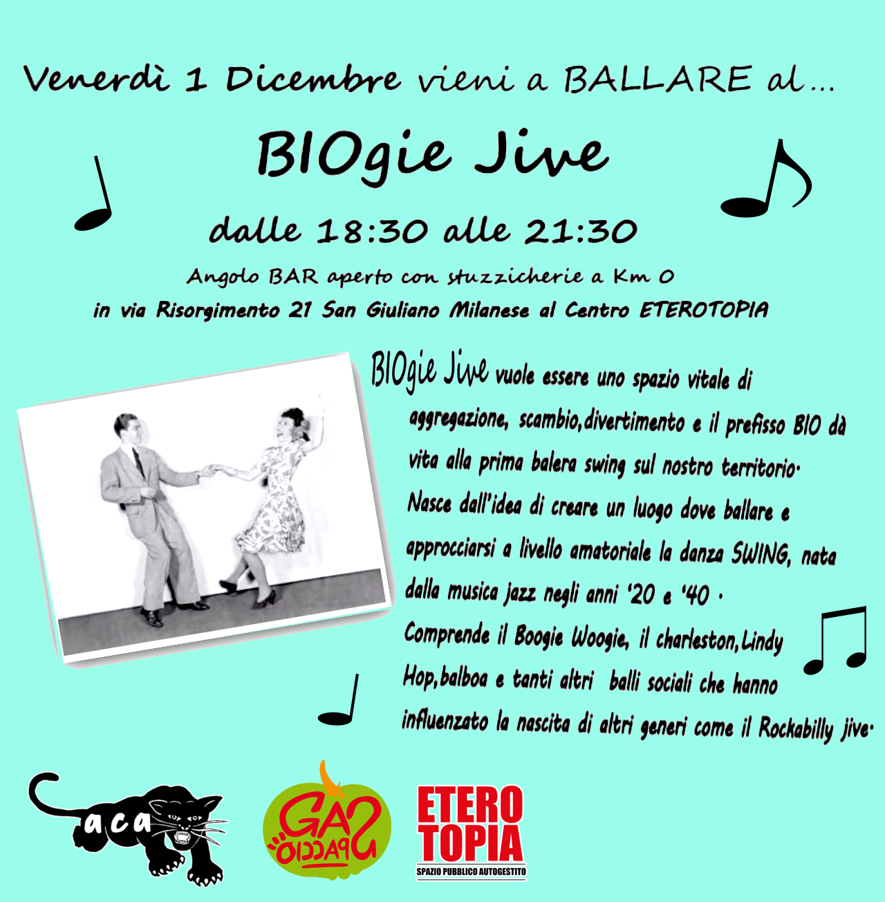 BIOgie JIVE! Venerdì 1 Dicembre