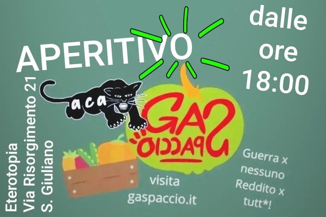 Venerdì 26 Aprile – Aperitivo Gaspaccio.it