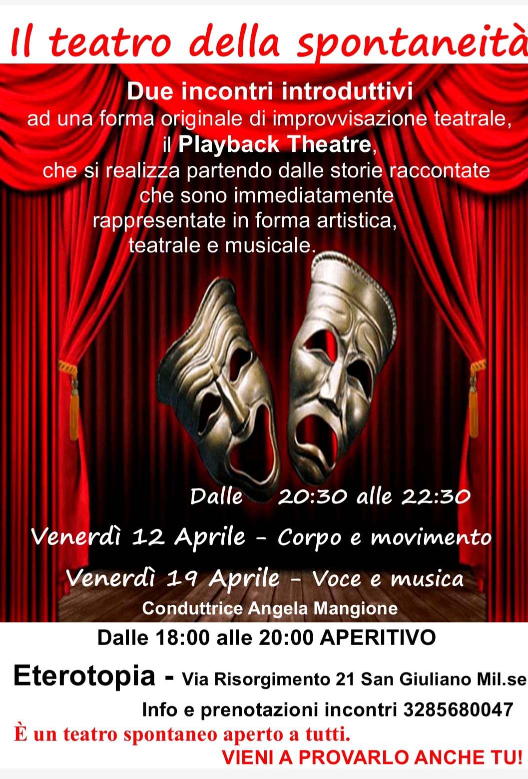 Venerdì 12 & 19 Aprile: Teatro della spontaneità