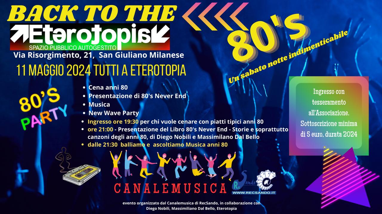 Sabato 11 Maggio: Back to the 80’s!